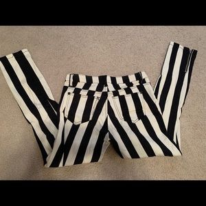 Forever 21 stretch striped ankle jeggings